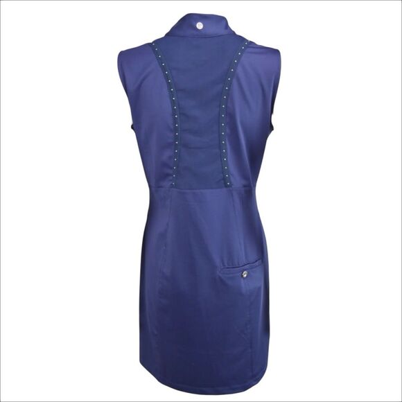 EP NY Sleeveless Dress in Blue with Stud Tape Trim size Small - Picture 8 of 8